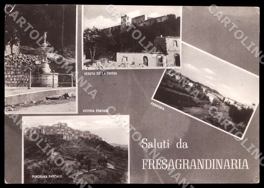 Chieti Fresagrandinaria Saluti da Veduta Chiesa PIEGA FG Foto cartolina GM1656 – fronte