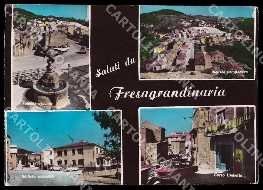 Chieti Fresagrandinaria Saluti da Fontana Scuole FG Foto cartolina GM1657 – fronte