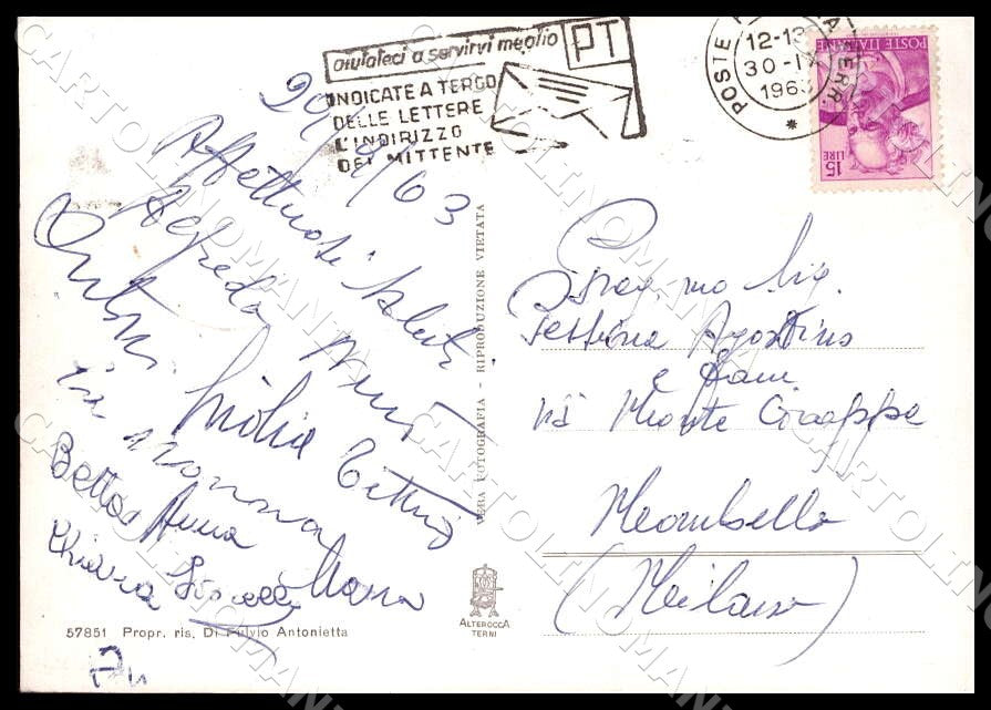 Chieti Fara Filiorum Petri Panorama lato nord Alterocca FG Foto cartolina GM1659 – retro