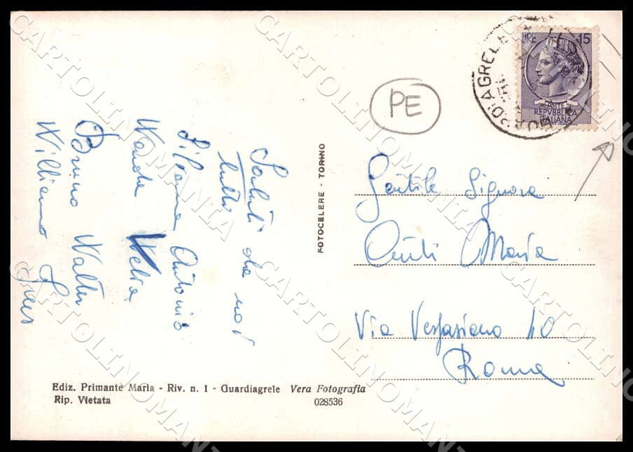 Chieti Guardiagrele Monumento Poeta Della Porta PIEGHE FG Foto cartolina GM1663 – retro