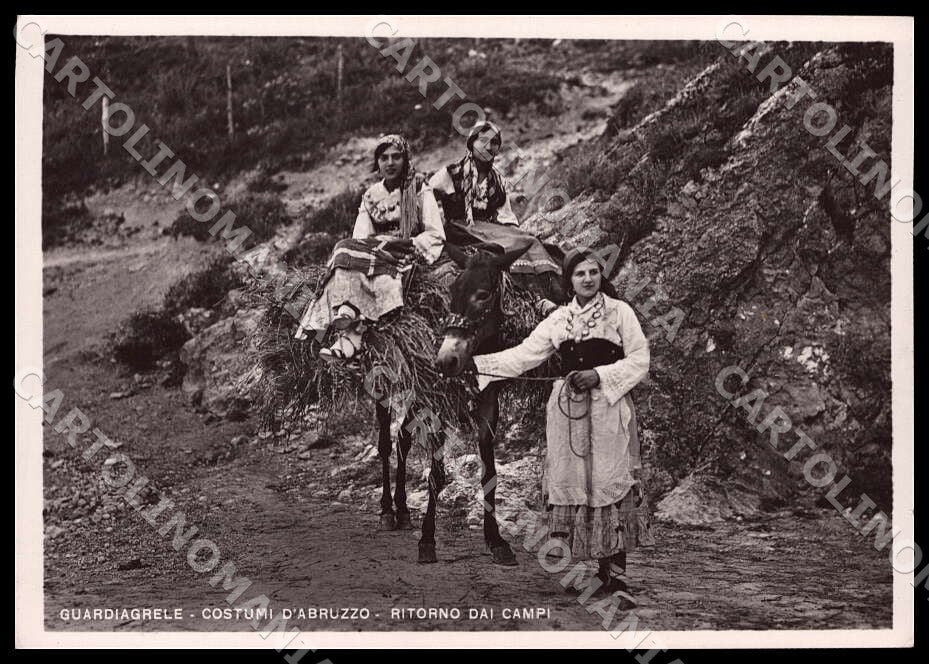 Chieti Guardiagrele Costumi Abruzzo Ritorno Campi Asino FG Foto cartolina GM1664 – fronte