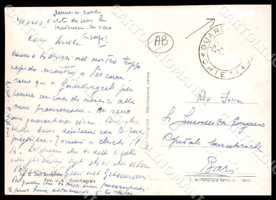 Chieti Guardiagrele Panorama ABRASA FG Foto cartolina GM1668 – retro