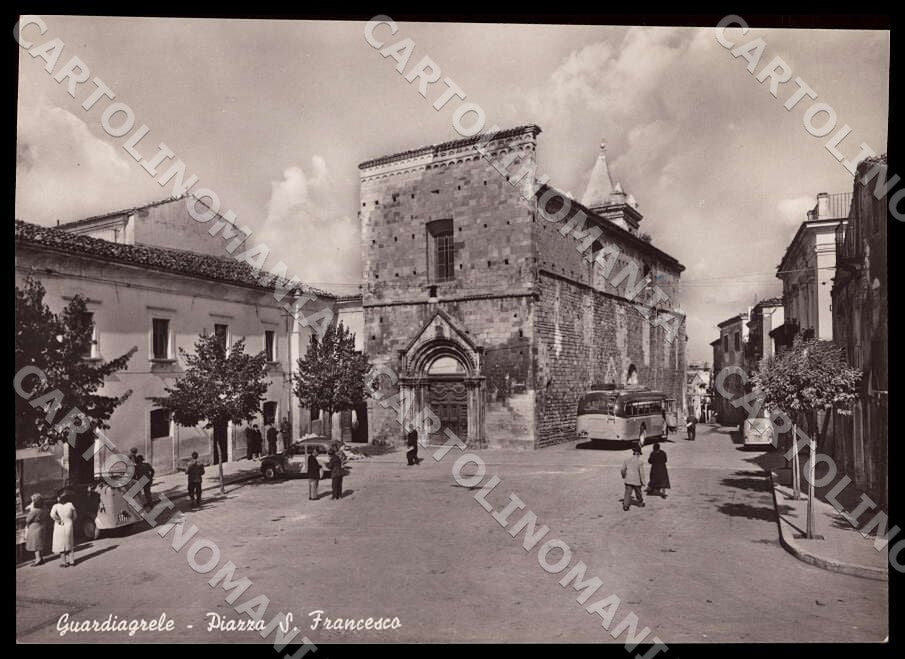 Chieti Guardiagrele Piazza San Francesco Autobus Auto FG Foto cartolina GM1673 – fronte