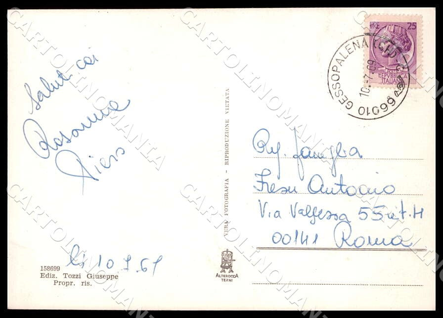 Chieti Gessopalena Maiella Alterocca FG Foto cartolina GM1680 – retro
