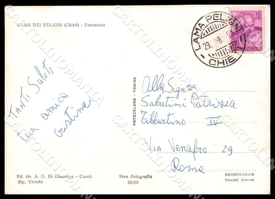 Chieti Lama dei Peligni Panorama FG Foto cartolina GM1683 – retro