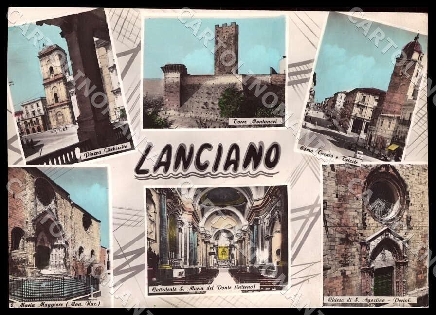 Chieti Lanciano Piazza Plebiscito Torre Montanari FG Foto cartolina GM1696 – fronte