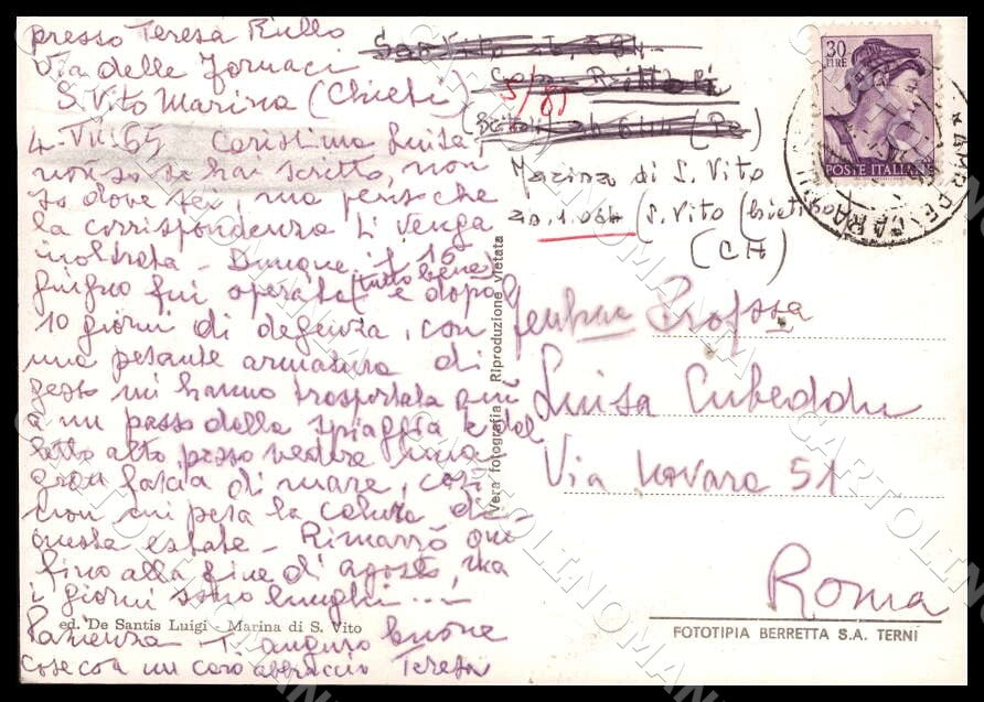 Chieti San Vito Chietino Treno Ferrovia Sangritana FG Foto cartolina GM1697 – retro