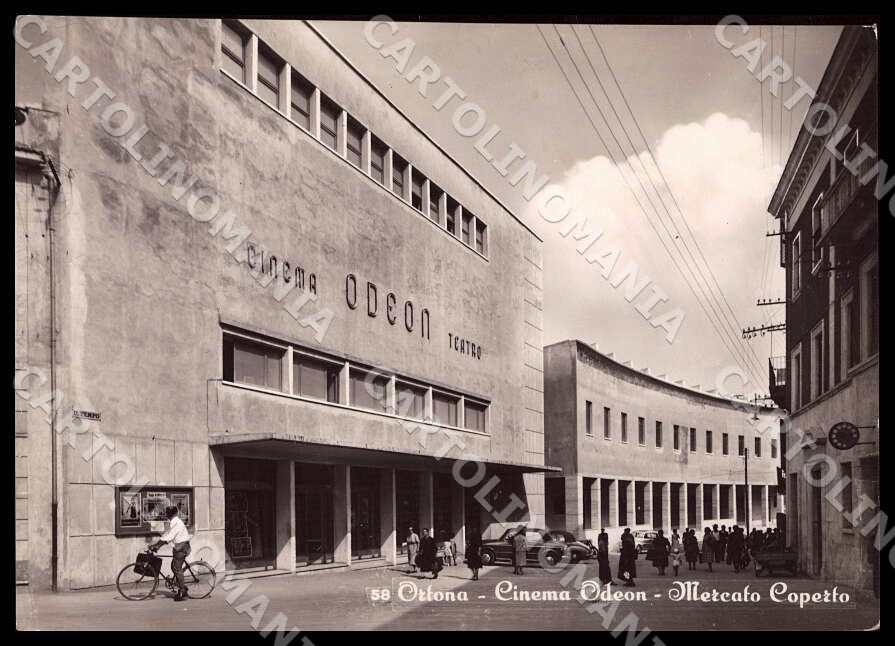 Chieti Ortona Cinema Odeon Mercato Coperto Teatro Auto FG Foto cartolina GM1704 – fronte