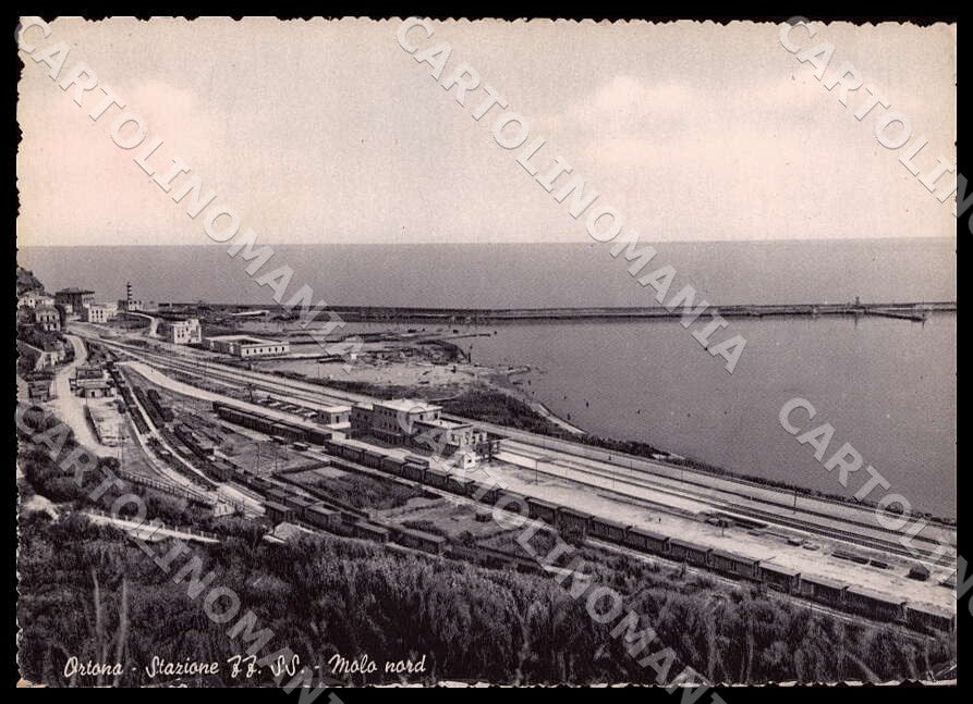 Chieti Ortona Stazione Ferrovie Molo PIEGHINA FG Foto cartolina GM1706 – fronte
