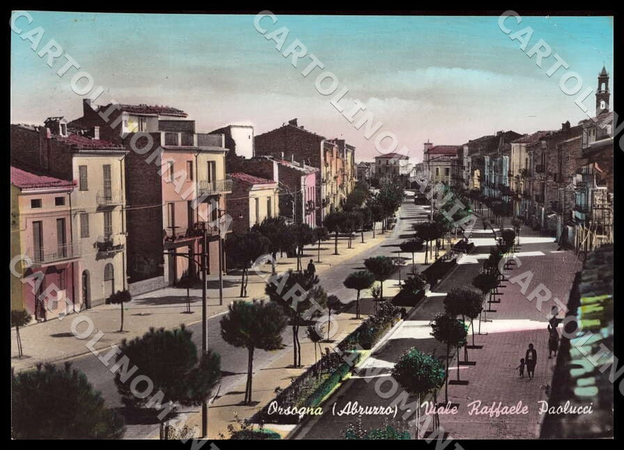 Chieti Orsogna Viale Raffaele Paolucci Alterocca PIEGA FG Foto cartolina GM1709 – fronte