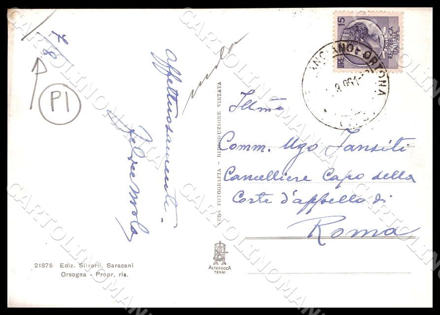 Chieti Orsogna Viale Raffaele Paolucci Alterocca PIEGA FG Foto cartolina GM1709 – retro