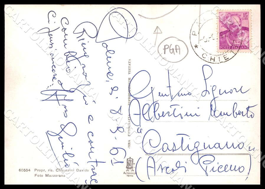 Chieti Palena Panorama Alterocca PIEGHINA FG Foto cartolina GM1713 – retro