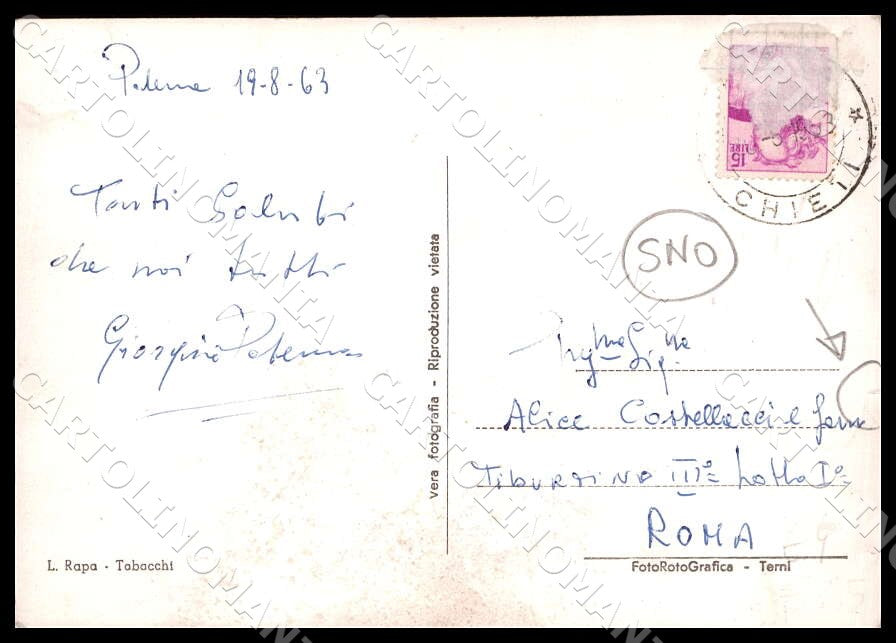 Chieti Palena Saluti da Chiesa Colonia STRAPPINO FG Foto cartolina GM1715 – retro