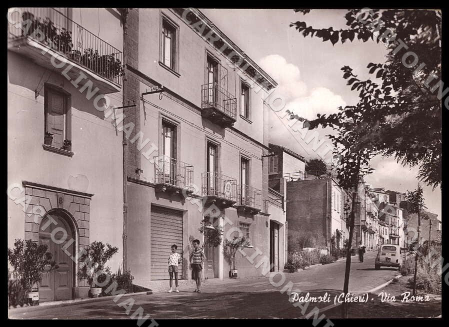 Chieti Palmoli Via Roma Caserma Carabinieri FG Foto cartolina GM1716 – fronte