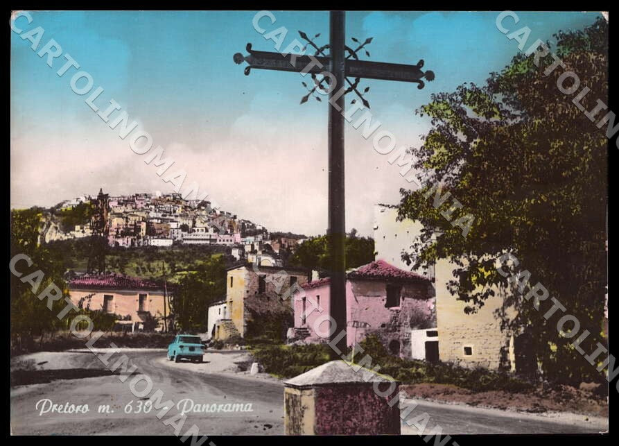 Chieti Pretoro Panorama Auto PIEGA FG Foto cartolina GM1718 – fronte