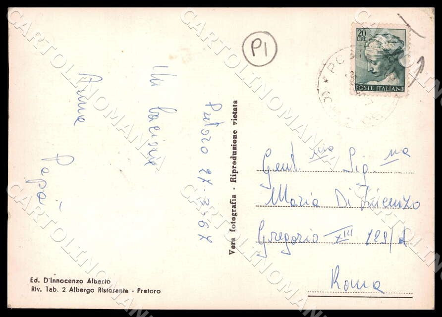 Chieti Pretoro Panorama Auto PIEGA FG Foto cartolina GM1718 – retro