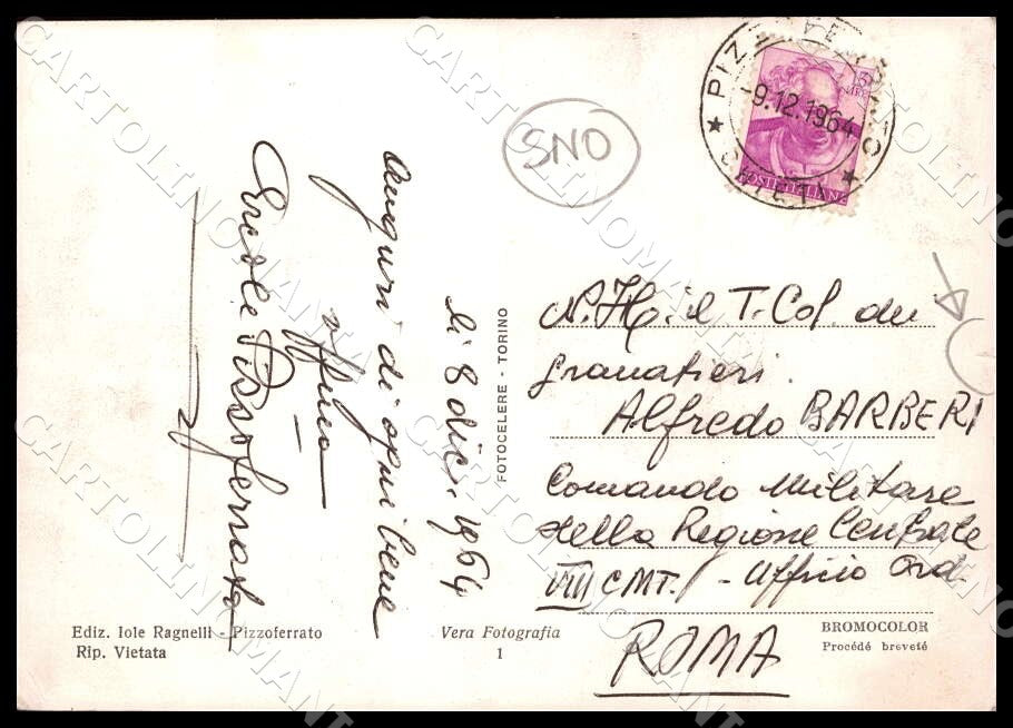 Chieti Pizzoferrato Saluti da Panorama Piazza STRAPPINO FG Foto cartolina GM1731 – retro