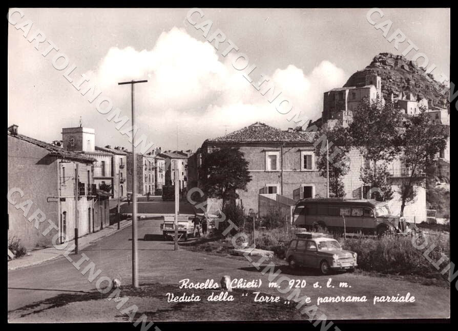 Chieti Rosello Veduta Torre panorama parziale Autobus FG Foto cartolina GM1733 – fronte