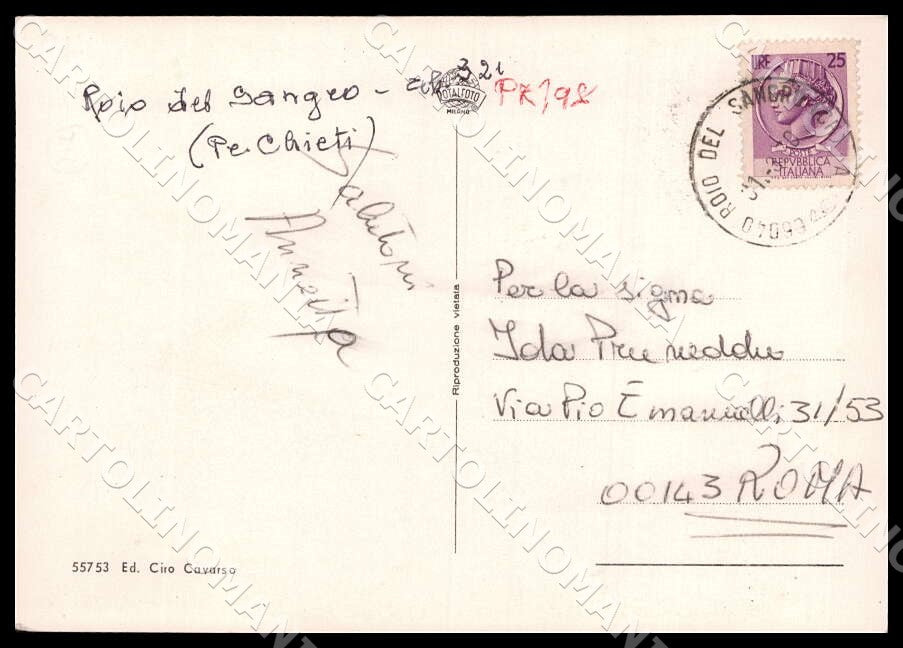 Chieti Roio del Sangro Panorama FG Foto cartolina GM1735 – retro