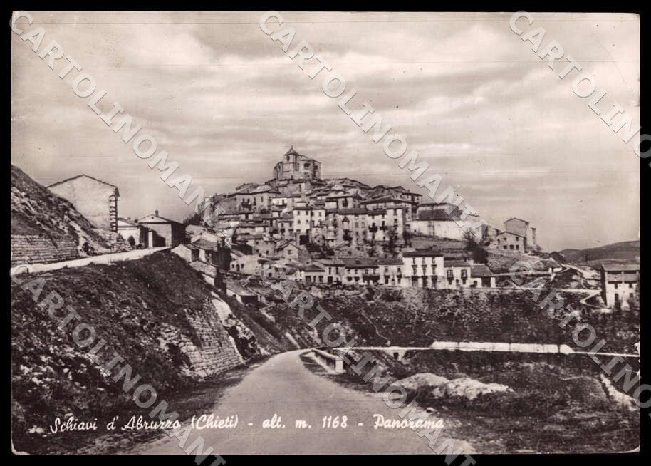 Chieti Schiavi d'Abruzzo Panorama PIEGA FG Foto cartolina GM1742 – fronte