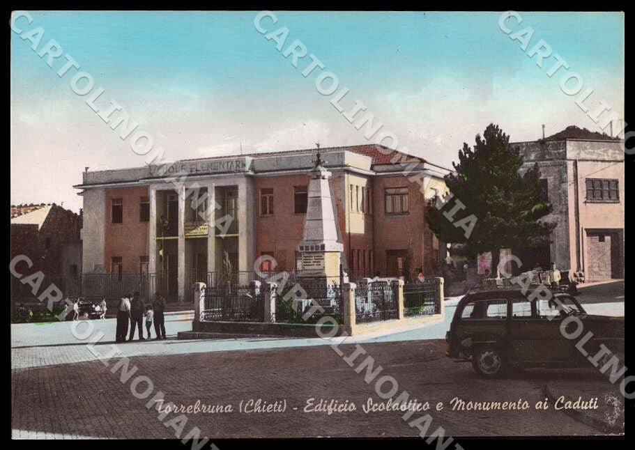 Chieti Torrebruna Edificio Scolastico Monumento Caduti FG Foto cartolina GM1749 – fronte