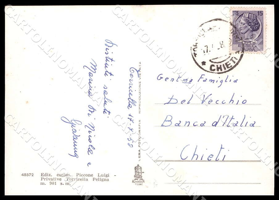 Chieti Torricella Peligna Panorama Pineta Alterocca FG Foto cartolina GM1751 – retro