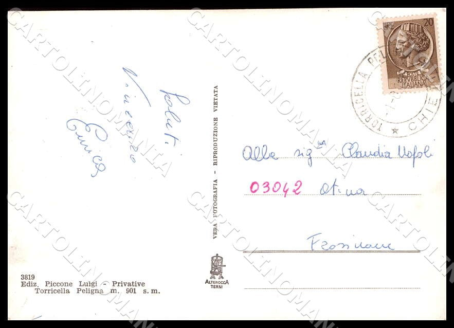 Chieti Torricella Peligna Veduta Chiesa Maggiore FG Foto cartolina GM1752 – retro