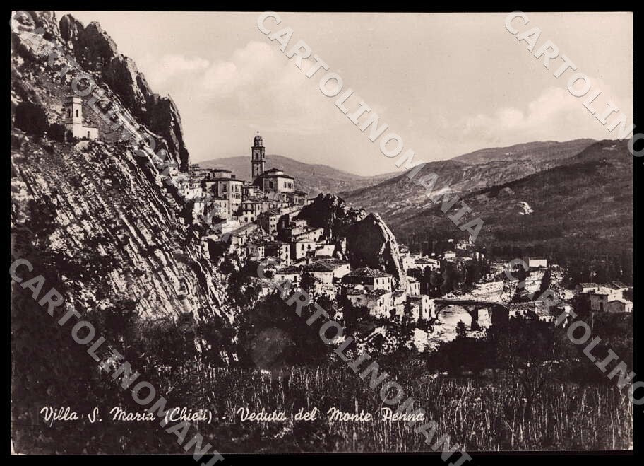 Chieti Villa Santa Maria Veduta Monte Penna Alterocca FG Foto cartolina GM1759 – fronte
