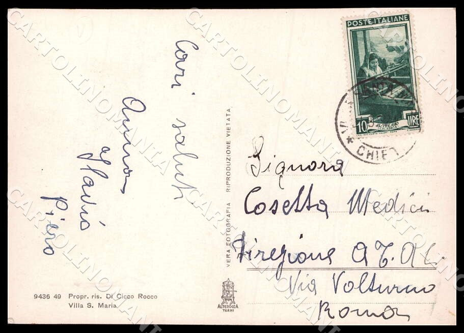 Chieti Villa Santa Maria Veduta Monte Penna Alterocca FG Foto cartolina GM1759 – retro