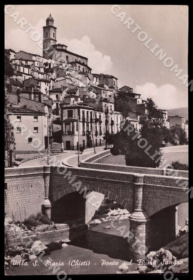 Chieti Villa Santa Maria Ponte Fiume Sangro PIEGA FG Foto cartolina GM1760 – fronte