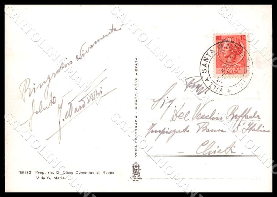Chieti Villa Santa Maria Rione ponte Alterocca Auto FG Foto cartolina GM1762 – retro