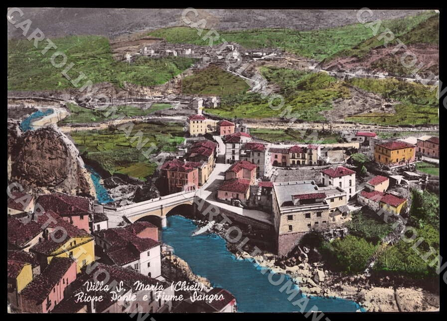 Chieti Villa Santa Maria Rione Ponte Fiume Sangro FG Foto cartolina GM1763 – fronte