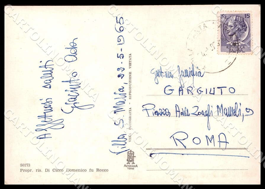 Chieti Villa Santa Maria Rione Ponte Fiume Sangro FG Foto cartolina GM1763 – retro