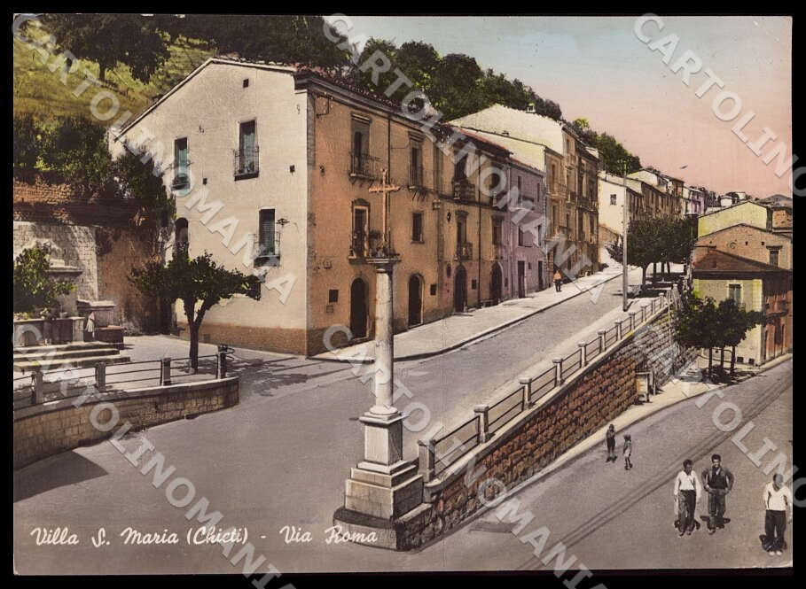 Chieti Villa Santa Maria Via Roma Alterocca PIEGA FG Foto cartolina GM1764 – fronte