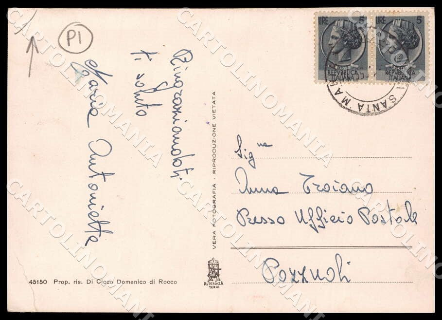 Chieti Villa Santa Maria Via Roma Alterocca PIEGA FG Foto cartolina GM1764 – retro