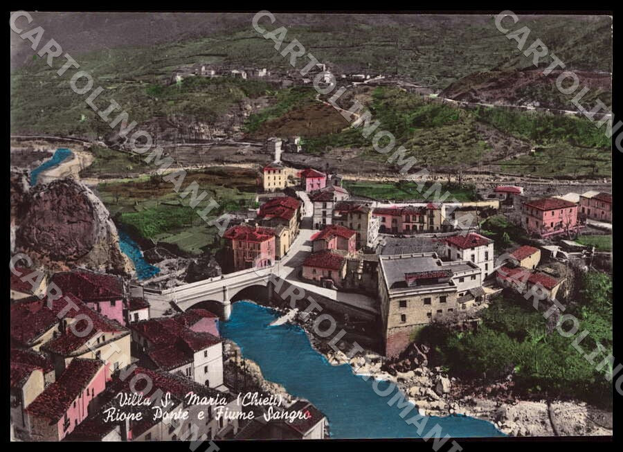 Chieti Villa Santa Maria Rione Ponte Fiume Sangro FG Foto cartolina GM1765 – fronte