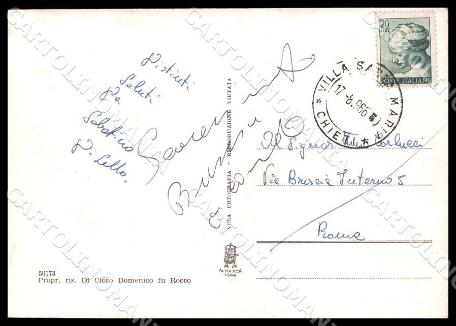 Chieti Villa Santa Maria Rione Ponte Fiume Sangro FG Foto cartolina GM1765 – retro