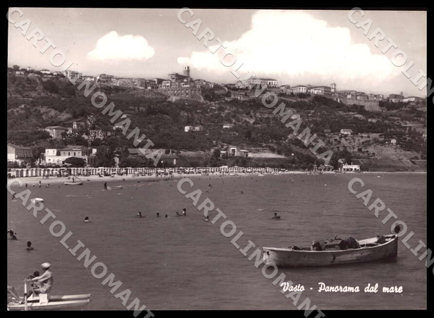 Chieti Vasto Panorama mare Barca FG Foto cartolina GM1769 – fronte
