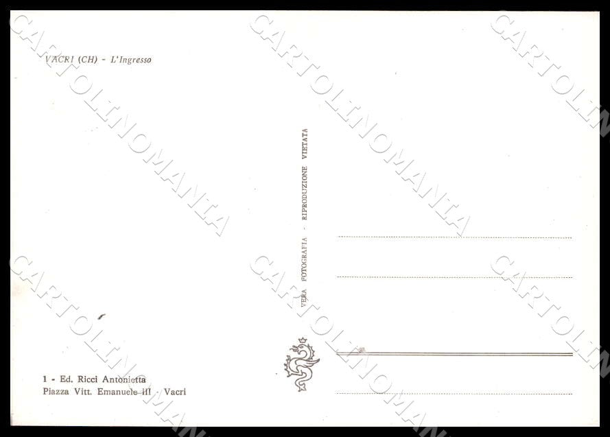 Chieti Vacri Ingresso Auto Autobus Corriera FG Foto cartolina GM1771 – retro