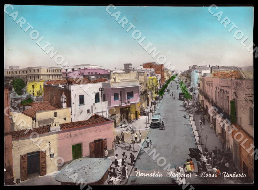 Matera Bernalda Corso Umberto Auto Vespa Mercato FORO FG Foto cartolina GM1777 – fronte