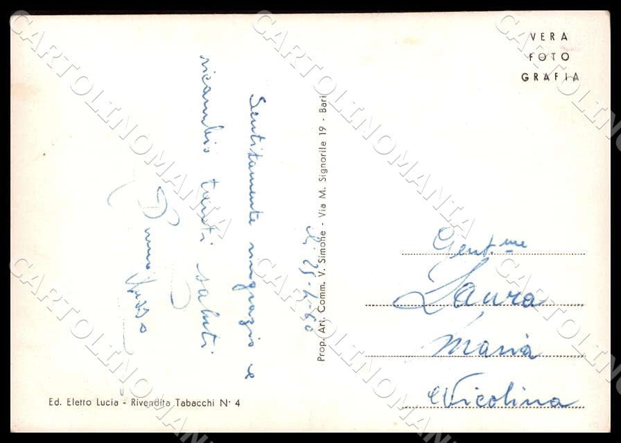 Matera Montescaglioso Saluti da FG Foto cartolina GM1798 – retro