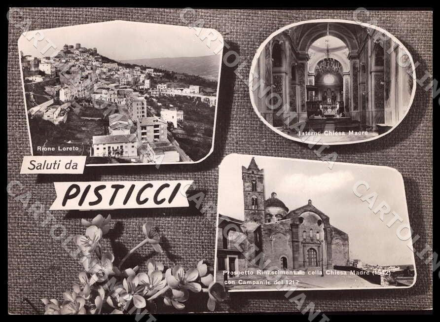 Matera Pisticci Saluti da Rione Loreto Interno Chiesa FG Foto cartolina GM1804 – fronte