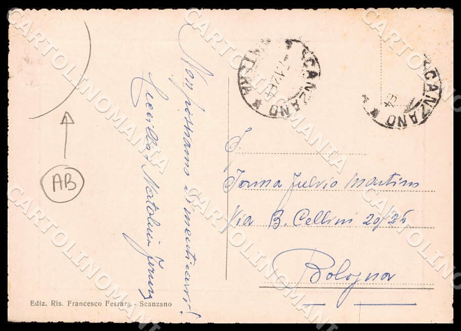 Matera Scanzano Jonico Palazzine Bonifica Auto ABRASA FG Foto cartolina GM1812 – retro