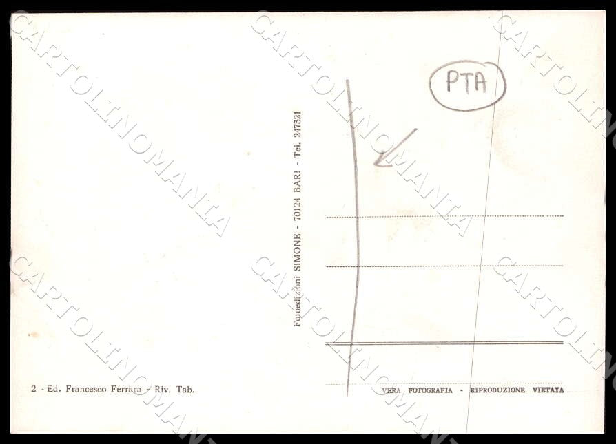 Matera Scanzano Largo Addis Abeba PIEGATA FG Foto cartolina GM1813 – retro