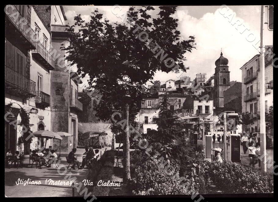 Matera Stigliano Via Cialdini Bar Distributore FG Foto cartolina GM1817 – fronte