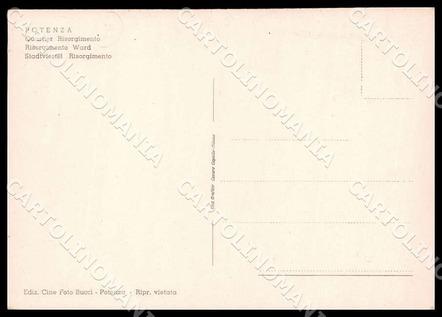 Potenza Città Rione Risorgimento Stabilimento FG Foto cartolina GM1830 – retro