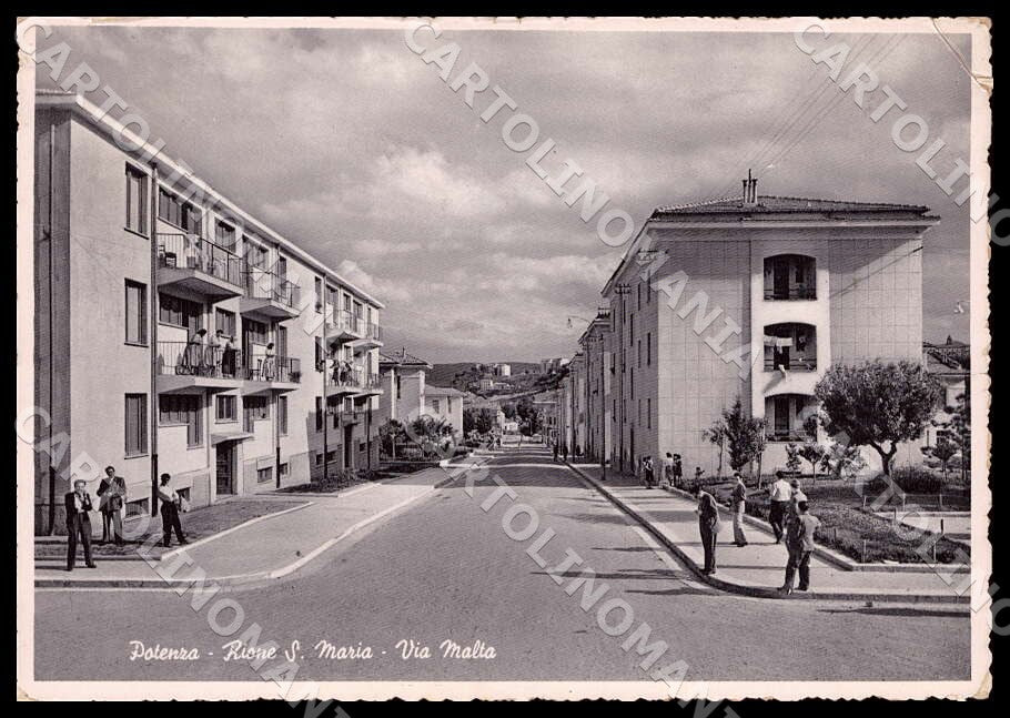 Potenza Città Rione Santa Maria Via Malta PIEGATA FG Foto cartolina GM1831 – fronte