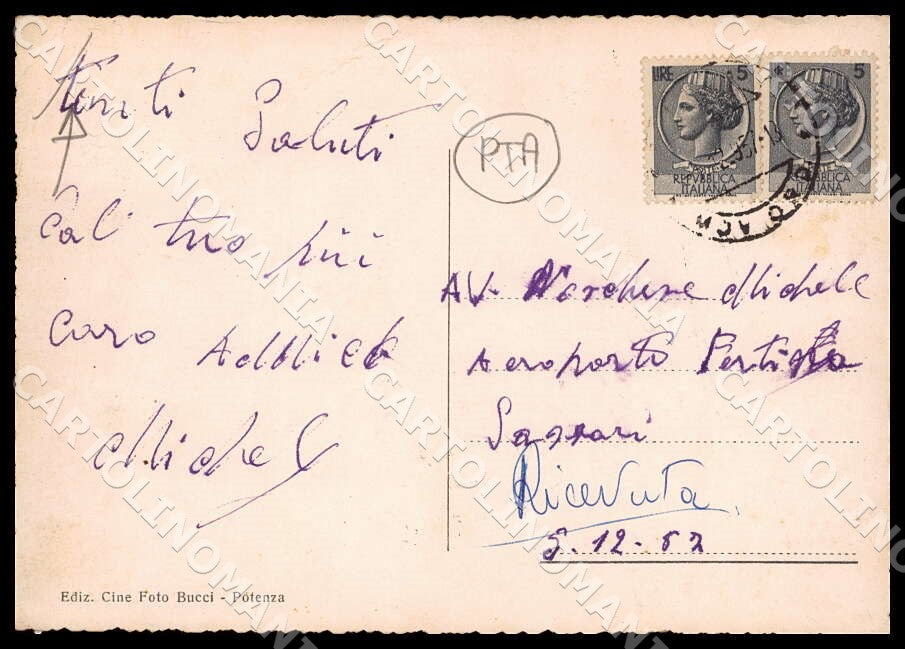 Potenza Città Rione Santa Maria Via Malta PIEGATA FG Foto cartolina GM1831 – retro