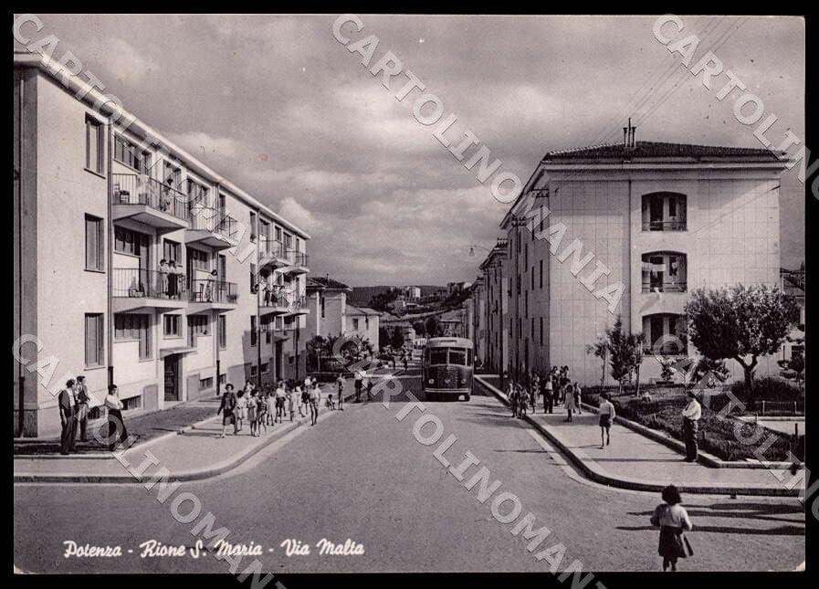 Potenza Città Rione Santa Maria Via Malta Autobus FG Foto cartolina GM1832 – fronte