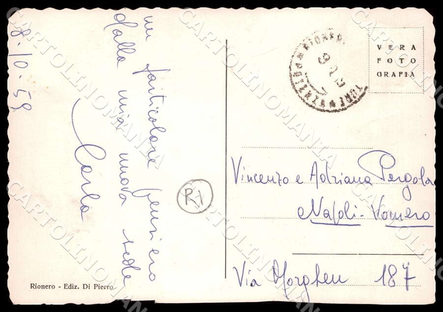 Potenza Rionero in Vulture Panorama RIFILATA FG Foto cartolina GM1847 – retro